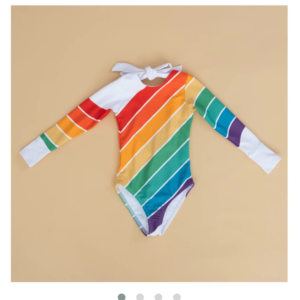 RETRO PRIMARY RAINBOW LONG SLEEVE SWIM